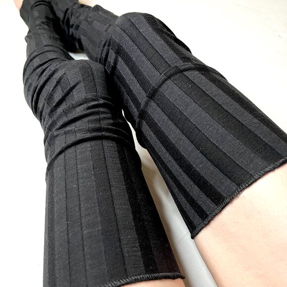 Summer Leg Warmers Black Ribbed Thigh Highs Cotton Knee Socks Sun Protection New - Picture 3 of 6